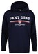 Gant Graphic Sweat Hoodie Trui Avond Blauw