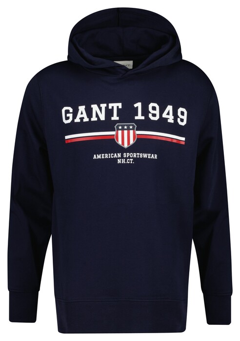 Gant Graphic Sweat Hoodie Trui Avond Blauw