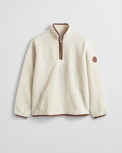 Gant Half Zip Soft Fleece Pullover Cream