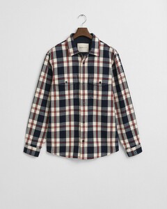 Gant Heavy Twill Check Overshirt Avond Blauw