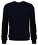 Gant Herringbone Textured Cotton Merino Crew Neck Trui Avond Blauw