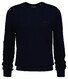 Gant Herringbone Textured Cotton Merino Crew Neck Trui Avond Blauw