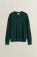 Gant Herringbone Textured Cotton Merino Crew Neck Trui Tartan Green