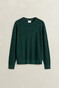Gant Herringbone Textured Cotton Merino Crew Neck Trui Tartan Green