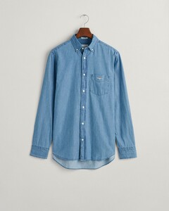 Gant Indigo Chambray Button Down Overhemd Semi Light Blue
