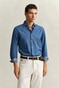 Gant Indigo Twill Cutaway Collar Overhemd Semi Light Blue
