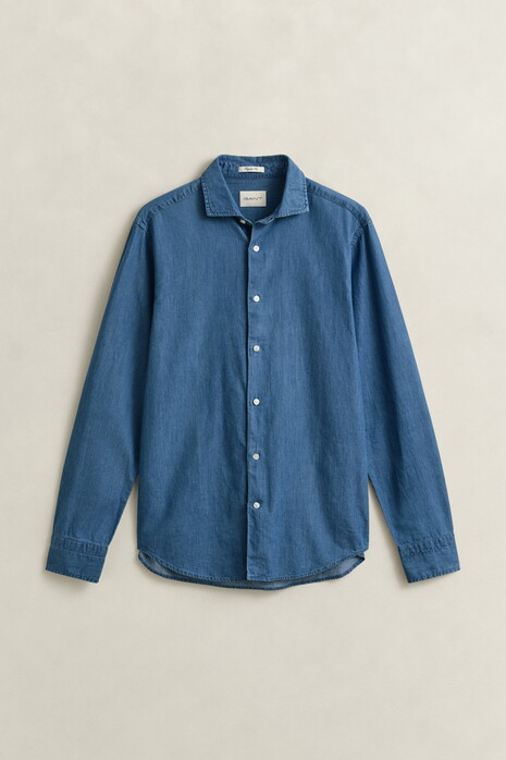 Gant Indigo Twill Cutaway Collar Overhemd Semi Light Blue