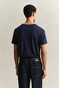 Gant Interlock Short Sleeve Crew Neck T-Shirt Evening Blue