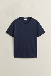 Gant Interlock Short Sleeve Crew Neck T-Shirt Evening Blue