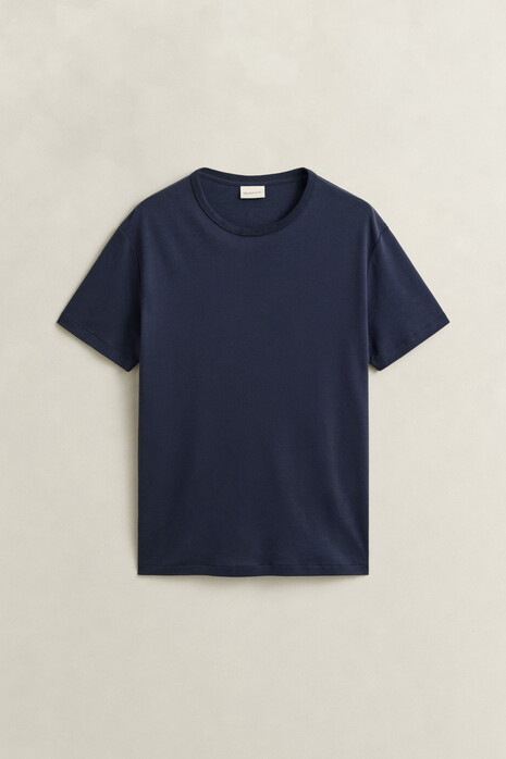 Gant Interlock Short Sleeve Crew Neck T-Shirt Evening Blue