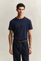Gant Interlock Short Sleeve Crew Neck T-Shirt Evening Blue