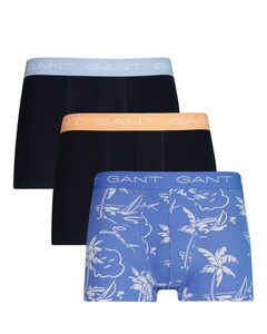 Gant Island Palm Fantasy Trunk 3Pack Underwear Perfect Blue