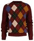 Gant Italian Wool Blend Argyle Crew Neck Pullover Winter Wine