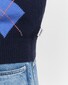 Gant Italian Wool Blend Argyle Crew Neck Trui Dark Navy Melange
