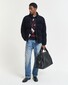 Gant Italian Wool Blend Argyle Crew Neck Trui Dark Navy Melange