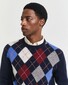Gant Italian Wool Blend Argyle Crew Neck Trui Dark Navy Melange