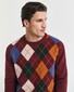Gant Italian Wool Blend Argyle Crew Neck Trui Winter Wine