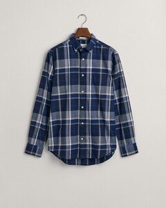 Gant Jaspé Check Button Down Overhemd Marine