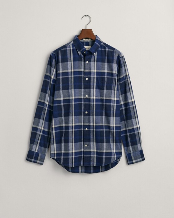 Gant Jaspé Check Button Down Overhemd Marine