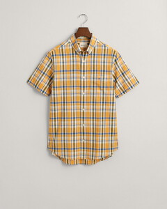Gant Katoen Linnen Check Button Down Shirt Faded Orange