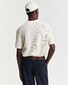 Gant Knitted Micro Textured Cotton Polo Cream