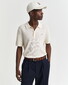 Gant Knitted Micro Textured Cotton Polo Cream