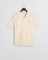 Gant Knitted Micro Textured Cotton Polo Cream