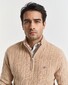 Gant Lambswool Cable Half Zip Trui Khaki Melange