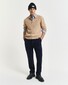 Gant Lambswool Cable Polo Collar Pullover Trui Khaki Melange