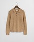 Gant Lambswool Cable Polo Collar Pullover Trui Khaki Melange