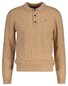 Gant Lambswool Cable Polo Collar Pullover Trui Khaki Melange