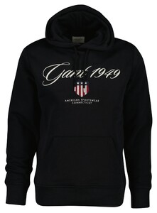 Gant Large Shield 1949 Graphic Hoodie Trui Zwart