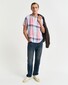 Gant Linen Madras Short Sleeve Overhemd Brick Red
