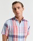 Gant Linen Madras Short Sleeve Overhemd Brick Red