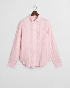 Gant Linen Multi Stripe Button-Down Shirt Geranium Pink
