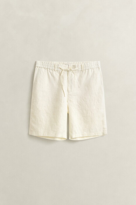 Gant Linen Solid Color Drawstring Bermuda Cream
