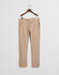 Gant Linnen Cotton Slim Flat-Front Broek Zand