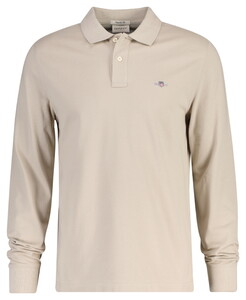 Gant Long Sleeve Piqué Uni Fine Shield Embroidery Polo Clay Beige