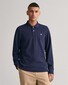Gant Long Sleeve Piqué Uni Fine Shield Embroidery Poloshirt Evening Blue