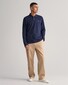 Gant Long Sleeve Piqué Uni Fine Shield Embroidery Poloshirt Evening Blue