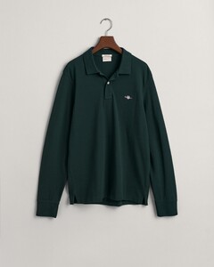 Gant Long Sleeve Piqué Uni Fine Shield Embroidery Poloshirt Green