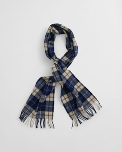 Gant Merino Wool Check Scarf Persian Blue