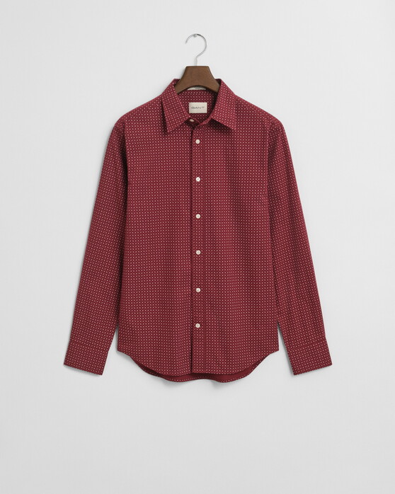 Gant Micro Pattern Poplin Overhemd Plumped Red