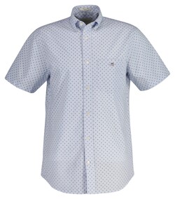 Gant Micro Pattern Short Sleeve Shirt Light Blue