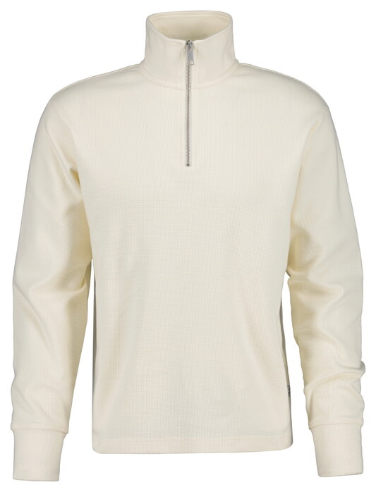 Gant Micro Texture Half-Zip Pullover Cream