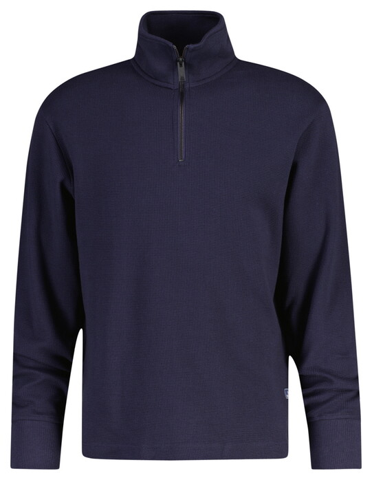 Gant Micro Texture Half-Zip Pullover Evening Blue