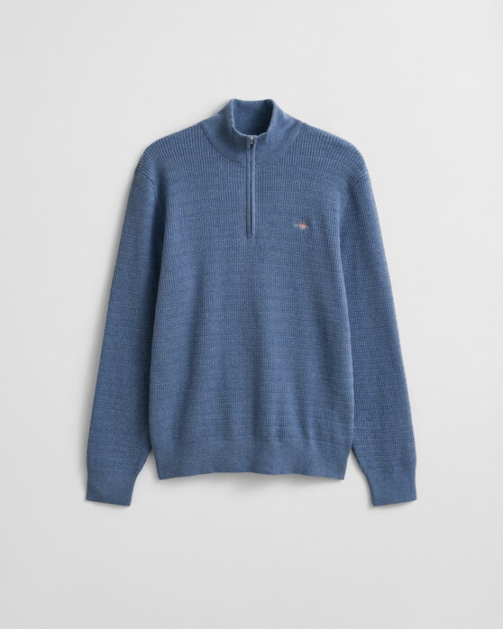 Gant Mini Cable Half Zip Trui Denim Blue