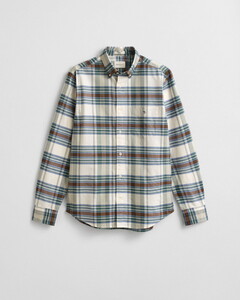 Gant Multi Check Oxford Button-Down Overhemd Woody Green