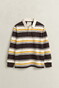 Gant Multi Striped Heavy Rugger Trui Charred Wood Brown