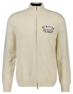 Gant Nautical Flags Zipped Cardigan Cream